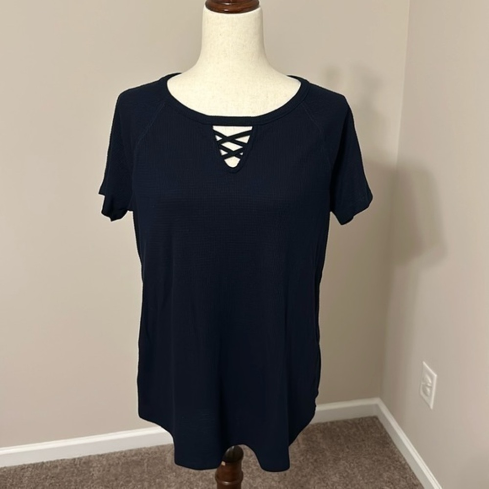 Sonoma Goods For Life Criss Cross Front Short Sleeve Tee Size Large